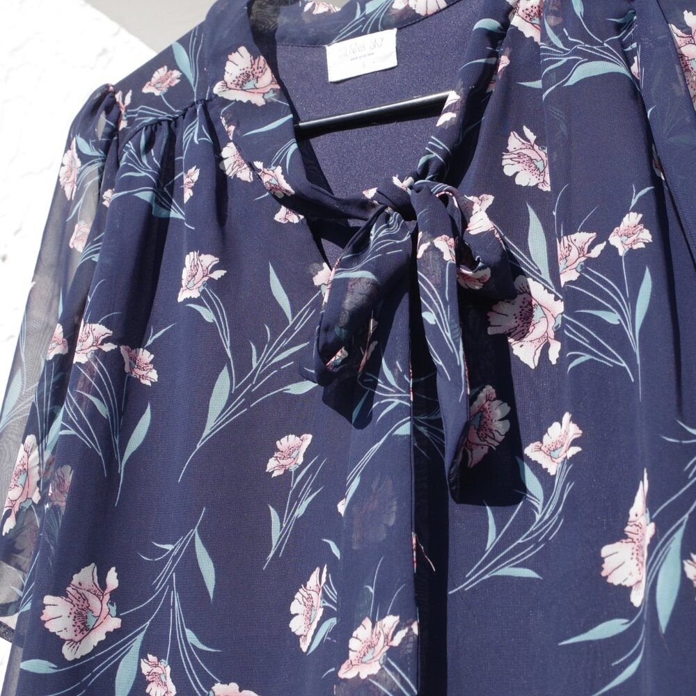 Floral Shear Blouse By Sienna Sky